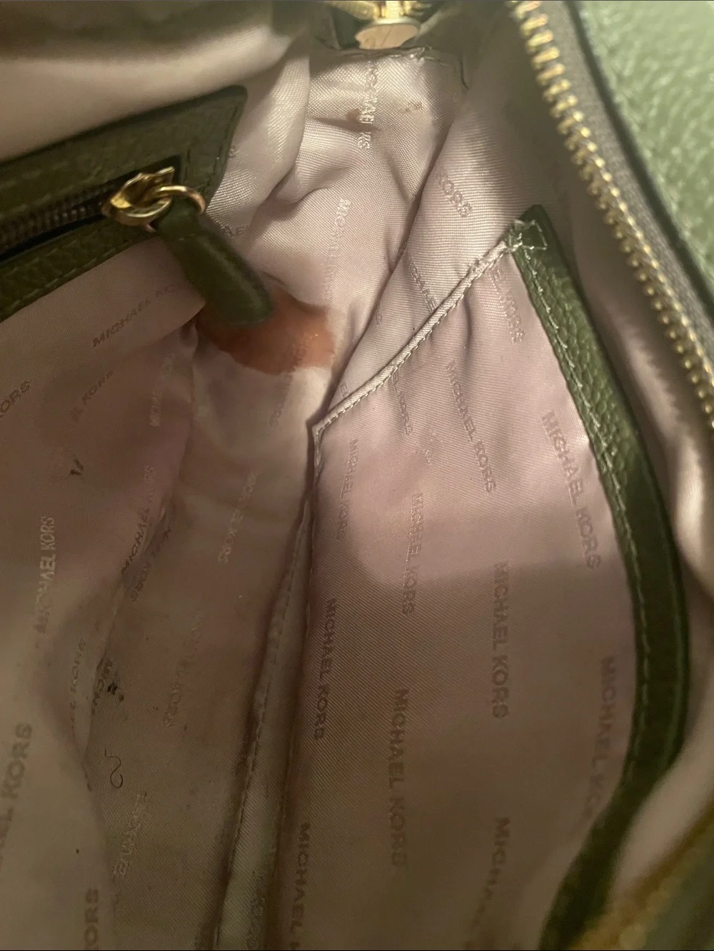 Michael Kors Shoulder bag camera Ginny MD Leather Green Plain 32FGGNM8L Used